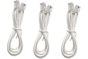 VTHAHABY 6-Foot Telephone landline Extension Cord Cable Cord with Standard RJ-11 6P4C Plug (White 3Pack)