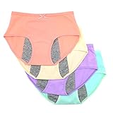 CPOP Women’s Panties Menstrual Period Panties Protective Comfortable Cotton Briefs Underwear for Teens Girls 4 Pack