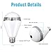 WiFi Bulb Security Camera - Bonus 16GB Micro SD Card - Wireless Camera Night Vision Fisheye LED Light 360° Panoramic Remote View, Motion Detection for Home Baby Pet Monitor 2.4GHz