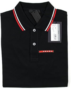 Men’s Cotton Piqué Short Sleeve Slim Fit Polo Shirt, Nero SJJ887