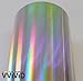 VViViD Silver Holographic Chrome Vinyl Wrap Rainbow Finish Roll DIY Air-Release Adhesive Film (2