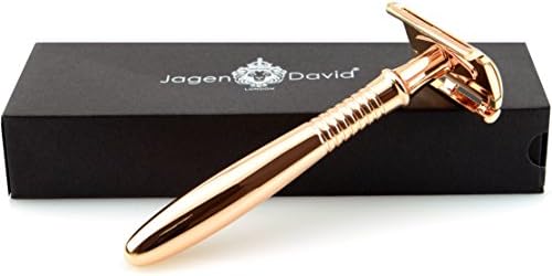 Jagen David ® L5 - Elegant Extra Long Double Edge Razor Safety Razor Fits All Double Edge Razor Blades unique Christmas gift for him - 11.5cm (Gold)