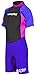 Hyperflex Access Unisex Child's 2mm Back Zip Shorty Wetsuit - Warm, Kid's Springsuit - 4-Way Stretch Neoprene - Adjustable Collar and Flat Lock Construction - 50+ UV SHIELD. Ages 2 thru 16, purple/pink, child 8 (XA620CB-24-8)