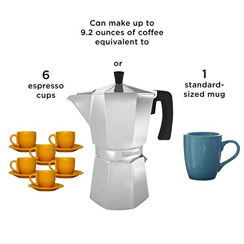 6 Cup Moka Pot - Stovetop Espresso Maker - Sisitano