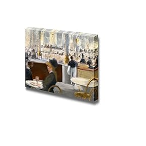Interior of a CAF¨¦ by ?douard Manet - Canvas Print Wall Art Famous Painting Reproduction - 12"x 18"