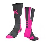 Perimeter 2.0 Awareness Crew Socks (Graphite/Neon Pink/White, Large)