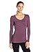 32Degrees Women's Scoop Neck, Heather Marsala, Large