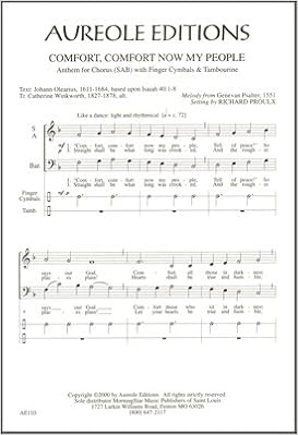 Comfort Comfort Now My People Percussion Sheet Music Richard