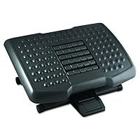 Kantek Premium Adjustable Footrest with Rollers, 4 to 6.5-Inch Height, Black (FR750)