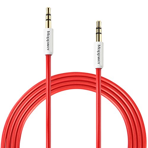 Mopower 3Ft Male to Male 3.5mm Premium Auxiliary Audio Cable AUX Cable for iPhone, iPad, iPod, Samsaung Galaxy Beats Headphones, Kindle, Android, Smartphone,Tablet ,MP3 Player, Home / Car Stereos Red