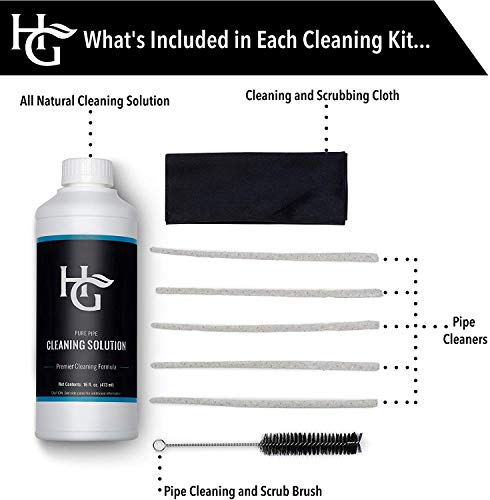 Herb Guard Pure Pipe Natural Cleaning Kit - Comes with Brush, Cloth and Pipe Cleaners. 100% All Natural Cleaning Solution Kit for Your Glass, Pipes, Rigs, Bowls