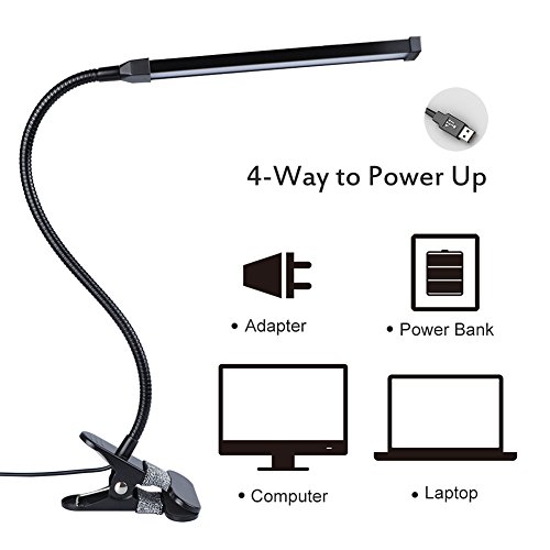 LEPOWER Led Clip on Light / Reading light with Gooseneck 5W Piano Light Color Temperature Changeable Clip Light (Metal)