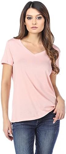 Perfect Relaxed Fit V-neck Tee (Small, Blush)