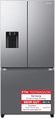 French-Door-Kühlschrank mit Gefrierfach, 178 cm, 495 l, WiFi & SmartThings AI Energy Mode, Twin Cooling+, Auto Ice Maker, No Frost+, Edelstahl Look, RF50C530ES9/EF