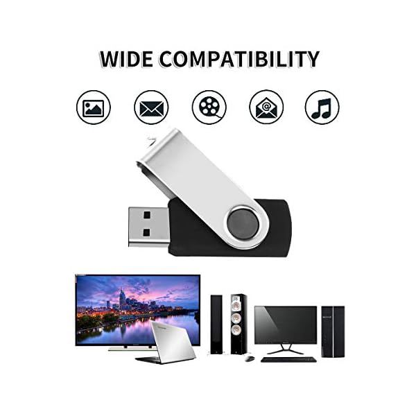USB Sticks 4GB 10 Stück, AreTop Speicherstick Rotate Metall High Speed USB 2.0 Flash Drive (Schwarz) – Bild 7