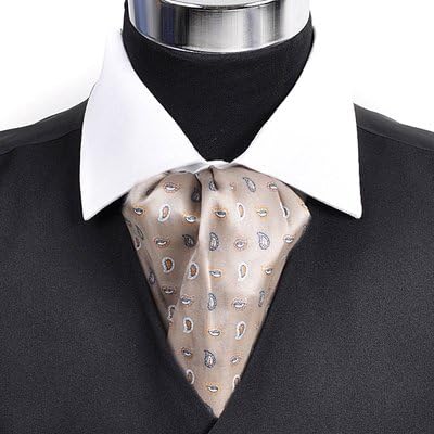 Small Paisley Champagne Gold Ascot Tie