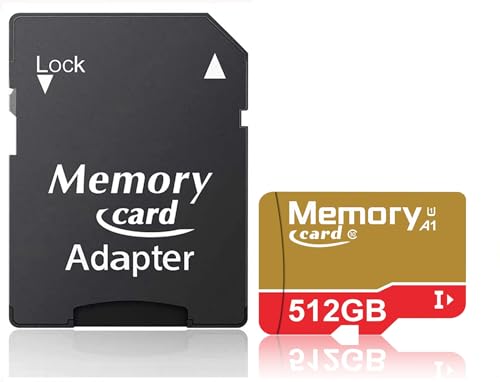 1Set Micro Card MicroXC Memory Card 512GB And Adapter,Full HD & 4K UHD Card Class10 U1 High Speed for Camera/Phone/Tachograph and Tablet