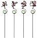 CREATIVE DESIGN Garden Stakes, 4 Pack Fairy Yard Stakes, Metal Mini Garden Stake with Glass Ball for Outdoor Yard, Plant Pots and Garden Decor(13.5 inch Height)