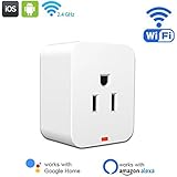 WiFi Smart Plug,POWERIVER Mini Wireless Outlet Energy Save Timing Function Socket Compatible with Amazon Alexa Control Devices from Anywhere or Anytime and No Hub Required