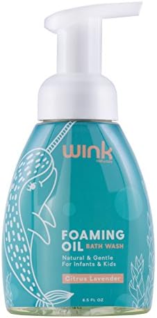 Wink Naturals Foaming Oil Bath Wash for Kids with Sensitive Skin, Made With Real Essential Oils, Gentle Ingredients, and No harsh chemicals, No Fragrances, No Dyes, No Parabens