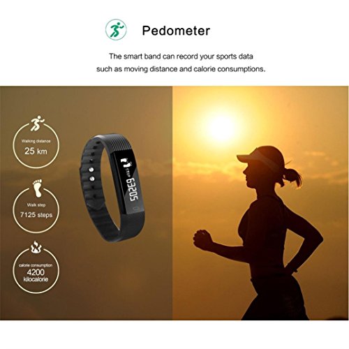 Boofab Sport Fitness Tracker, F3 Smart Bracelet with Heart Rate Blood Pressure Monitor,Smart Watch Pedometer Activity Tracker Bluetooth for Android & IOS (Red)