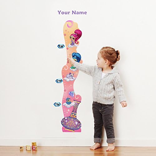 Shimmer and Shine Personalized Growth Chart Wall Decal for Nursery, Kids Room