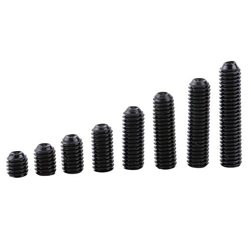 TOP-VIGOR 200Pcs Grub Screw Assortment Set, M3（3mm-14mm） Hex Socket Head Set Screws(Cup Point), Threaded Fasteners for Door Handle, Faucet, Light Fixture Home Repairs, Fixtures