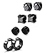 Jstyle 4 Pairs Stainless Steel Stud Earrings for Men Women Magnetic Stud Earrings Non-piercing CZ 8mm B
