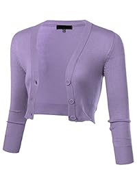 Chándal Bolero de manga 3 4 con botones sólidos para mujer (S-4XL)