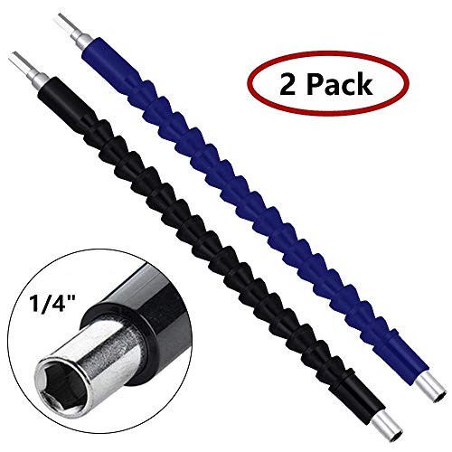 HELIUS Flexible Drill Bit Extension,1/4" Hex Head Magnetic Connect，11.6 inch Universal Drill Connectors，Applicable to Computer Chassis, Electrical Cabinets, Furniture,(2PACK) - Thumbnail 7