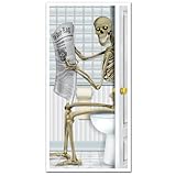 Skeleton Restroom Door Cover Party Accessory (1 count) (1/Pkg) (Kitchen)