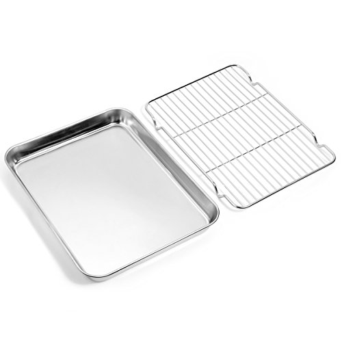 Baking sheets and Rack Set, Zacfton Cookie pan with Nonstick Cooling Rack & Cookie sheets Rectangle Size,Stainless Steel… 2 Baking sheets and Rack Set, Zacfton Cookie pan with Nonstick Cooling Rack & Cookie sheets Rectangle Size,Stainless Steel… - Image 3
