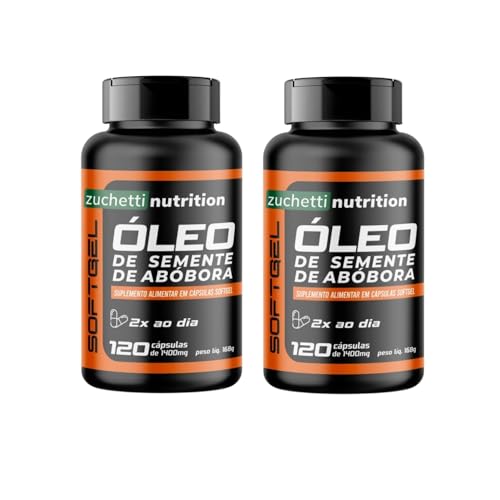 Kit 2 Potes Óleo de Semente de Abóbora 240 Capsulas Softgel Saúde Homem Zuchetti Nutrition