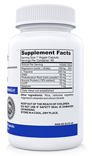 Natural Sleep Aid Pills for Adults - Best Non-Addictive Sleeping Supplement To Help You Sleep Faster and Longer - Deep Sleep Formula with 5-HTP, Melatonin, L-Theanine & GABA - 60 Vegetable Capsules