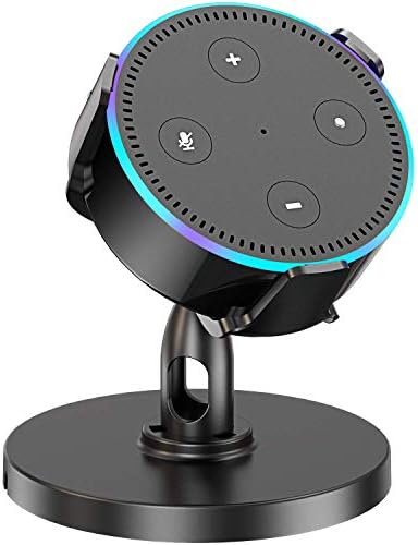 Echo Dot 2nd Generation Table Holder, 360°Adjustable Desktop Stand Mount Bracket Cradle for Home Voice Assistant,Desk Holder Improves Sound Visibility and Appearance(Dot 2nd Black Table Holder)