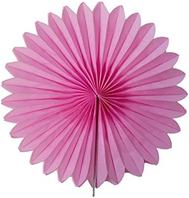 HEARTFEEL 5pcs 10 inch Tissue Paper Fans Paper Flower Tissue Fan Decoration Bridal Shower Haning Flower Tea Party (Pink)