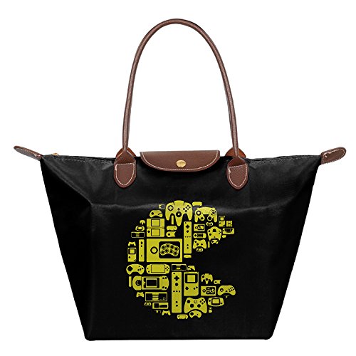 NaDeShop Retro Video Game Themed Waterproof Tote Handbag Shoulder Bag