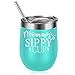 Mommy’s Sippy Cup | Coolife 12 oz Stainless Steel Novelty Wine Tumbler Insulated Stemless Funny Sippy Cup with Lid and Straw | Mother’s Day, Mom Birthday, Christmas Gift for Mom, Mint