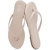 Shoe Land Flip Flops for Women – Memory Foam Flat Sandals with Vegan Leather | Lightweight Summer Slides for Beach, Travel & Everyday Wear | Non-Slip Comfort Sandals