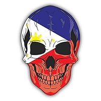 JJH Inc Skull Flag Philippines Vinyl Decal Sticker Waterproof Car Decal Bumper Sticker 5"