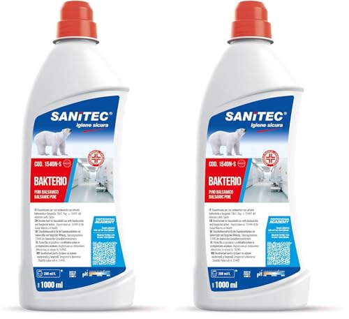 SANITEC igiene sicura Bakterio Disinfettante per Ambienti al Profumo di Pino Balsamico (Confezione da 2)