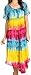 Sakkas Sula Tie-Dye Wide Neck Embroidered Boho Sundress Caftan Cover Up
