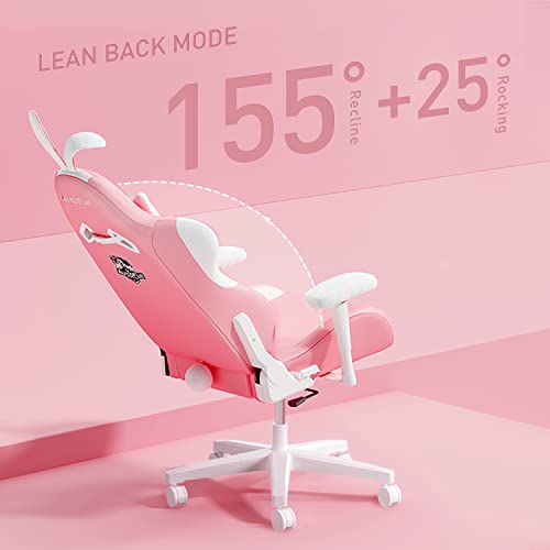 AutoFull C2 Pink Bunny Gaming Chair Cute Kawaii Gamer Chair for Girl Ergonomic Computer Gaming