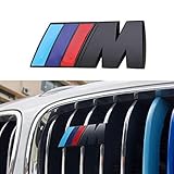 BMW M Front Grille Emblem, 3D Chrome Badge Metal Power Car Fashion Logo for BMW M M3 M5 X1 X3 X5 X6 E30 E34 E36 E39 E46 E60 E90 E92 (Black)