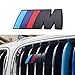 BMW M Front Grille Emblem, 3D Chrome Badge Metal Power Car Fashion Logo for BMW M M3 M5 X1 X3 X5 X6 E30 E34 E36 E39 E46 E60 E90 E92 (Black)
