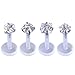 JOVIVI 4pc 16G Mixed Clear CZ Gem Internal Threaded Acrylic White Bioflex Monroe Labret Lip Bar Ring 5/16