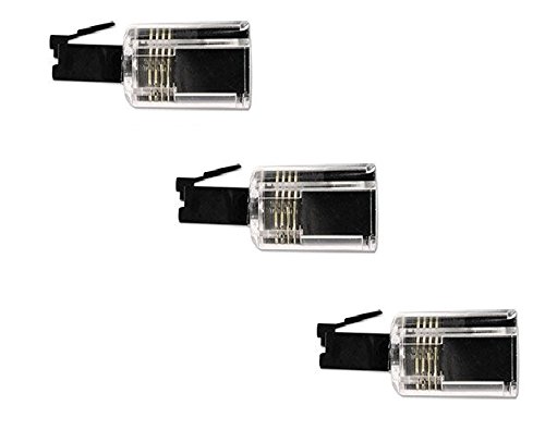 3 x Telephone Cord Detangler - 360 Degree Rotating Clear Black Phone Cord Detangler by Dragon Trading - Eliminate Twists and Tangles - Crystal Clear Design - Quality Telecommunication Accessory