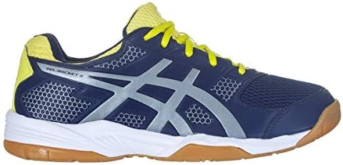 tenis asics azul e amarelo