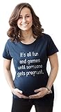 Crazy Dog T-Shirts Maternity Fun and Games Funny Pregnancy Shirts Cute Shirt Cheap Novelty Geek T Shirt
