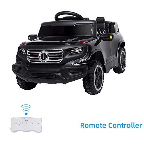 VALUE BOX Electric Remote Control Truck, Kids Toddler Ride On Cars 6V Battery Motorized Vehicles Children's Best Toy Car Safe with 3 Speeds, Music, seat Belts, LED Lights and Realistic Horns (Black) - Thumbnail 3